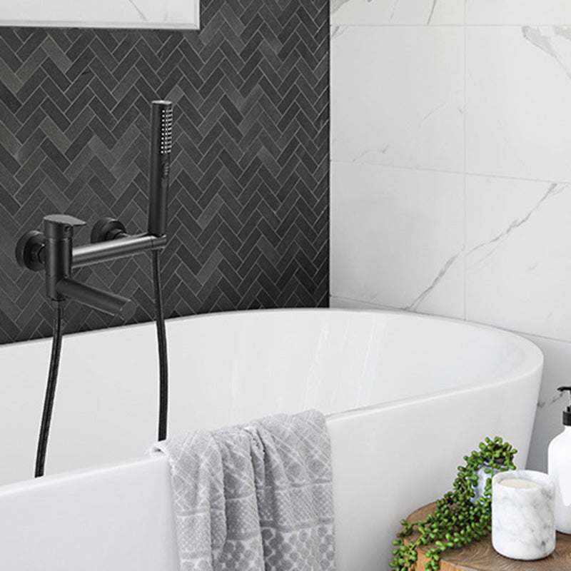 Norvo | Moderne Bad Ram Stykk Enkelt Håndtak Veggmontert Badekararmatur med Hånddusj