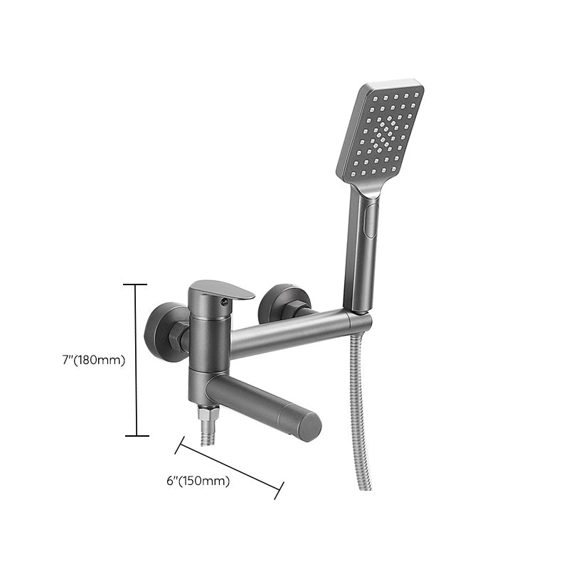 Norvo | Moderne Bad Ram Stykk Enkelt Håndtak Veggmontert Badekararmatur med Hånddusj