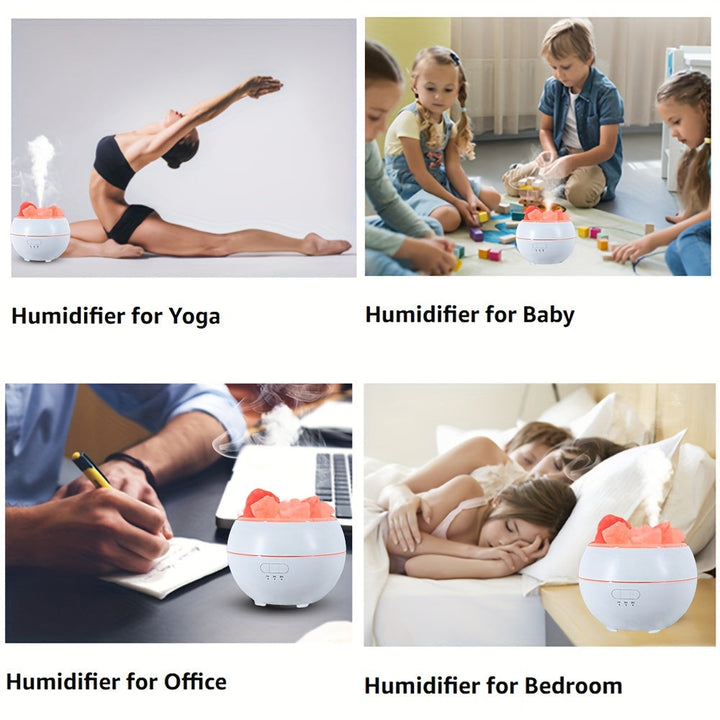 Norvo | Saltlampe Diffuser - 3-i-1 Essensiell Olje Diffuser, Himalaya Saltlampe & Luftfukter