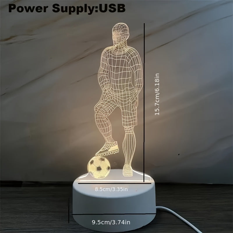 Norvo | Fotballspiller 3D Lampe – For en sporty atmosfære
