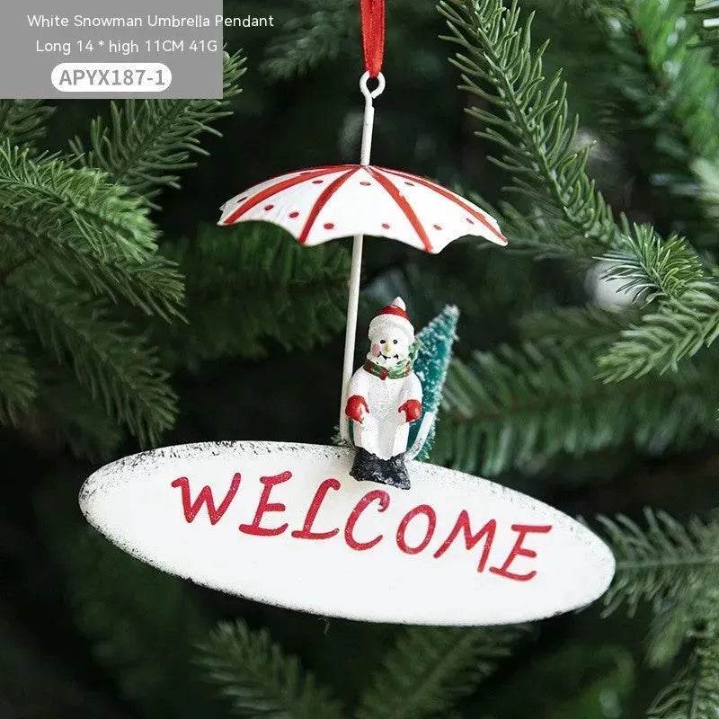 Norvo | Nordic Iron Christmas Hot Air Balloon Parachute Pendant Creative Decorations Tree Charms Hangings