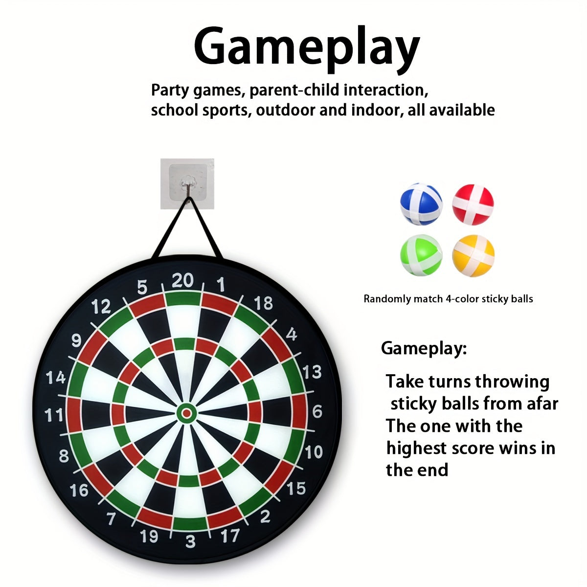 Norvo | Dartspill | Moro for alle - Stort stoff dartbrett for innendørs og utendørs