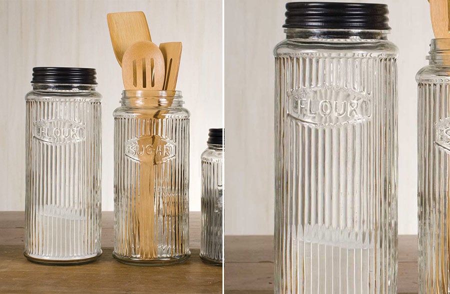 Norvo | Bølgepapp Glass Kjøkkenbeholder, Sett av 3