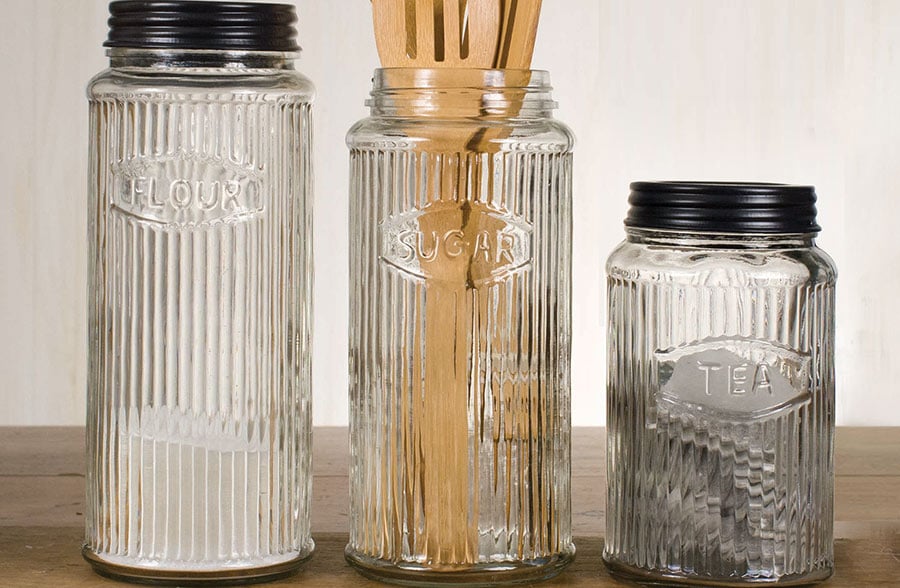 Norvo | Bølgepapp Glass Kjøkkenbeholder, Sett av 3