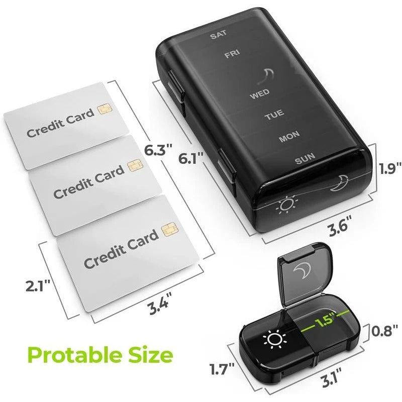 Norvo | AM PM Ukentlig Pilleorganisator – Reisevennlig, Stor Kapasitet & BPA-Fri