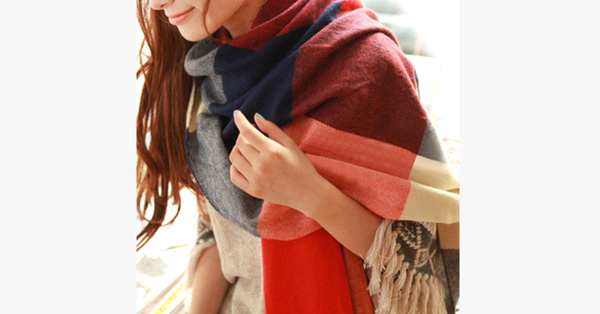 Norvo | Checkered Wool Scarf and Shawl - Various Colors