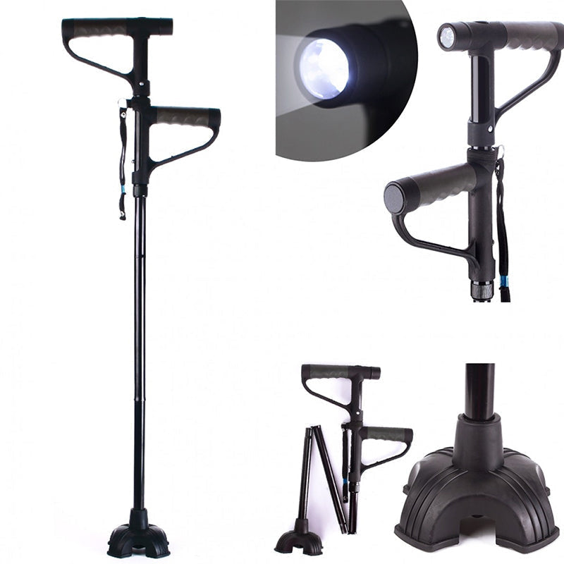 Norvo | Ikke-glidende sammenleggbar gåstokk med LED-lys