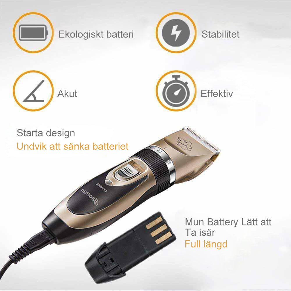 Norvo | Profesjonell Oppladbar Katt- og Hundeklipper