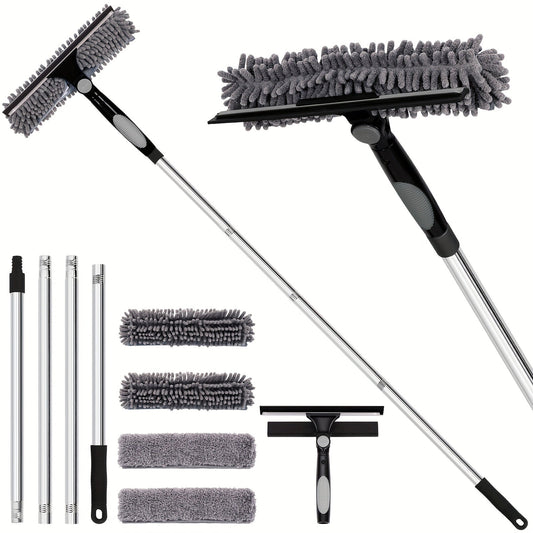 Norvo | Crystal Clear Vindu Cleaner – Profesjonelt 2-i-1 Teleskopisk Vindu og Glass Rengjøringssystem