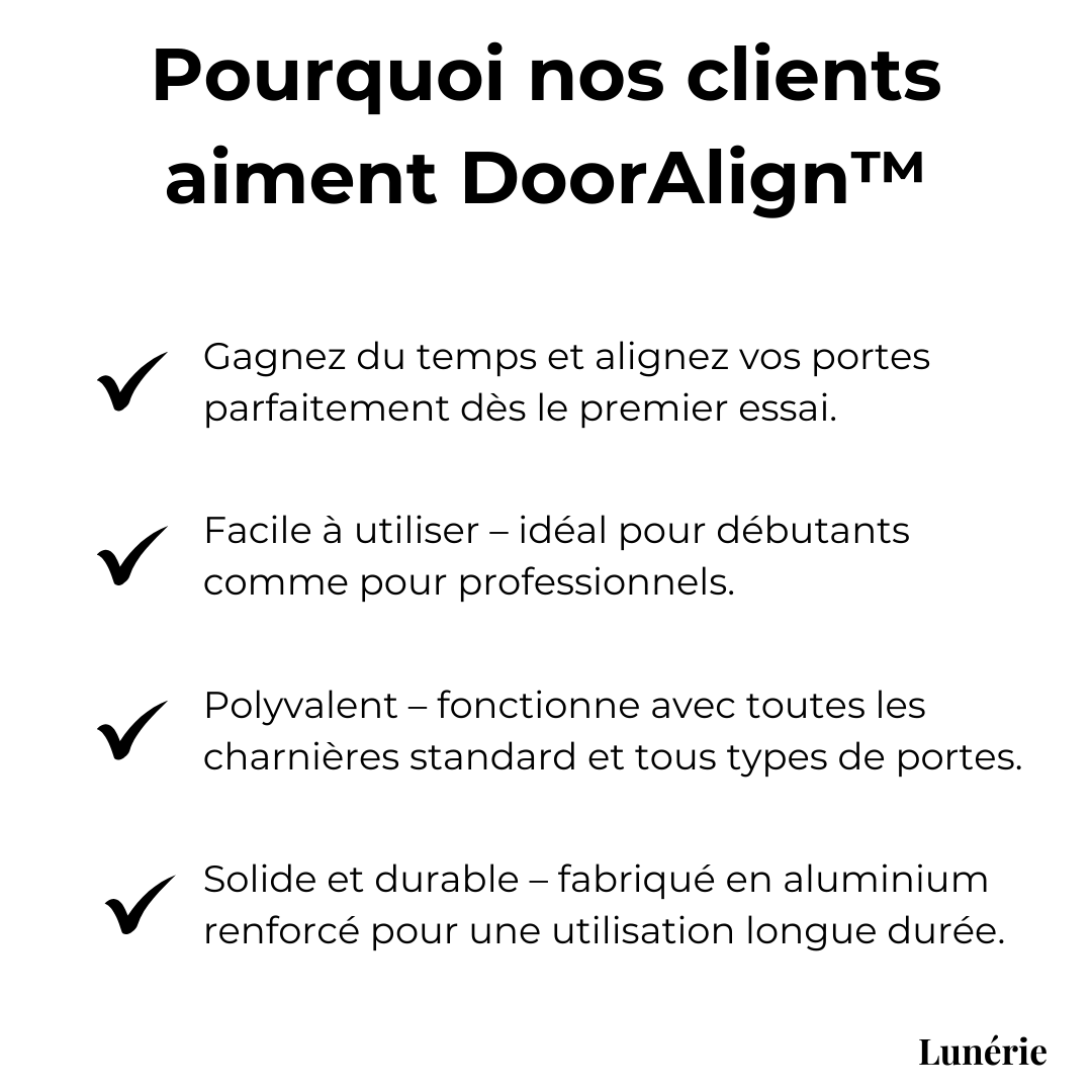 Norvo | DoorFix Dørjusteringsverktøy | Forsterket Aluminium | Presis Skap- og Kabinettinstallasjon