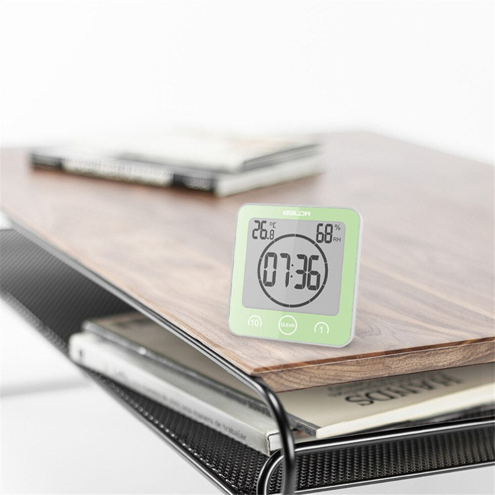 Norvo | Vanntett digital dusjklokke med sugekoppfeste - Perfekt for tidsmåling av dusjer og bading aktiviteter