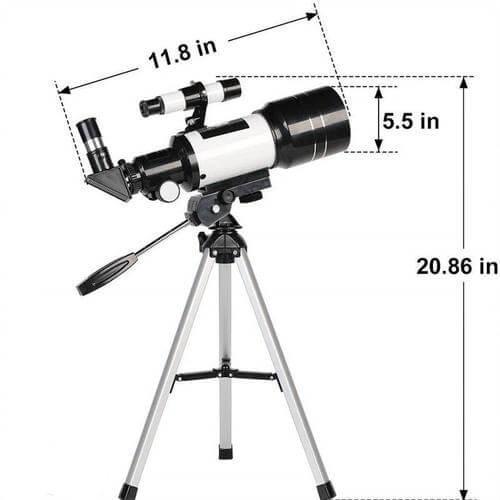 Norvo | Profesjonelt Astronomisk Teleskop | 70mm Apertur, 300mm Brennvidde & Enkel Oppsett for Stjernekikking og Naturutforskning