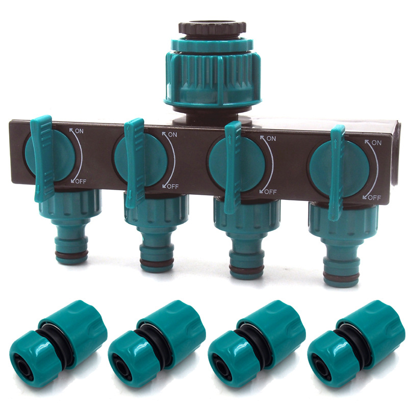 Norvo | Universal 4-veis hageslange splitter – Justerbar kransplittter