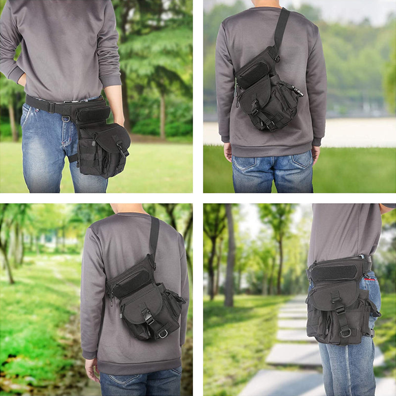 Norvo | Nylon Vanntett Menn Taktisk Livbånd Leg Travel Belt Bag