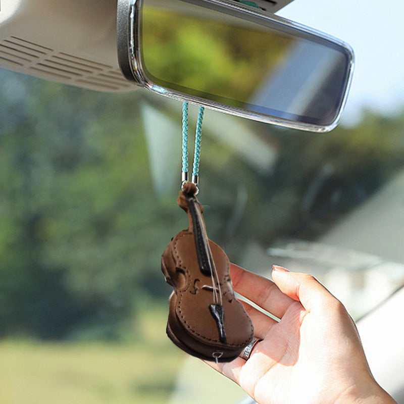 Norvo | Håndlaget Lær Fiolin & Cello Nøkkelring