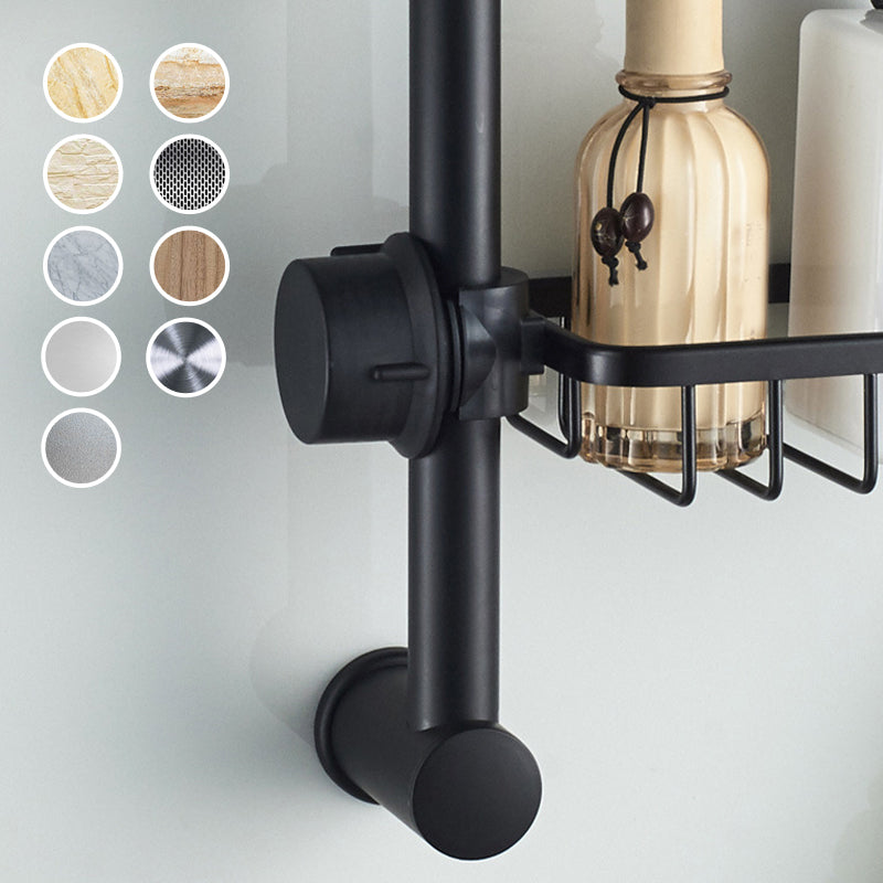 Norvo | Dusjholder for sjampo og såpe – Rustfritt aluminium – Sølv eller svart – Ingen boring