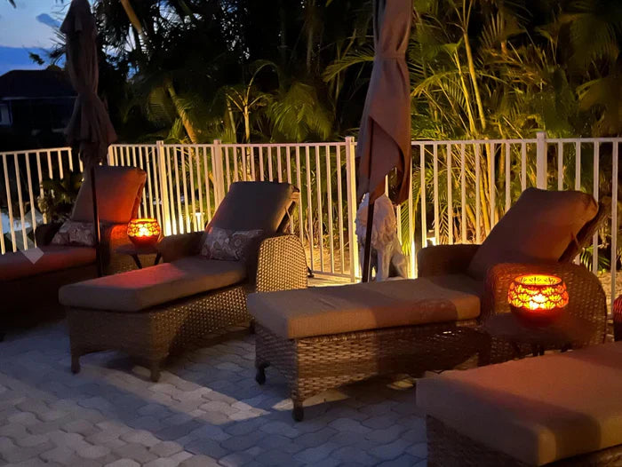 Norvo | Blomstermønster Lyslampe – Dekorativ LED Bordlampe for Stilfull Belysning