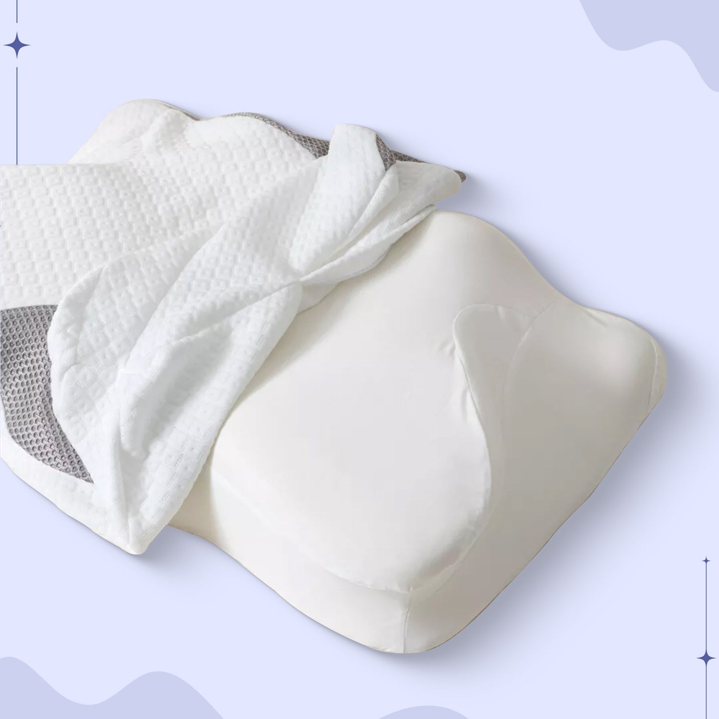 Minneskum Nakke sommerfuglfasong pute med armlener for side- og ryggsovende Norvo