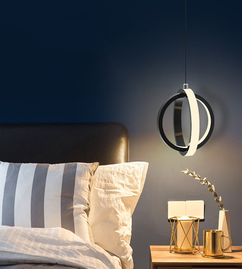 Norvo | LED Pendellampe med tre-farge dimming, energibesparende LED-brikke, mykt lys med øyebeskyttelse og miljøvennlige materialer, for soverom, bar, stue, spisestue og mer