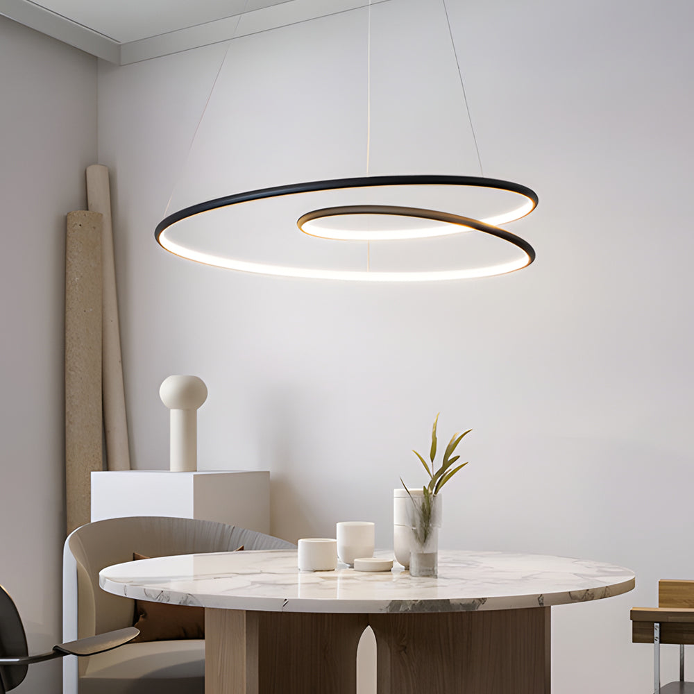 Moderne LED dimbar pendellampe - høydejusterbar taklampe for spisestue og stue