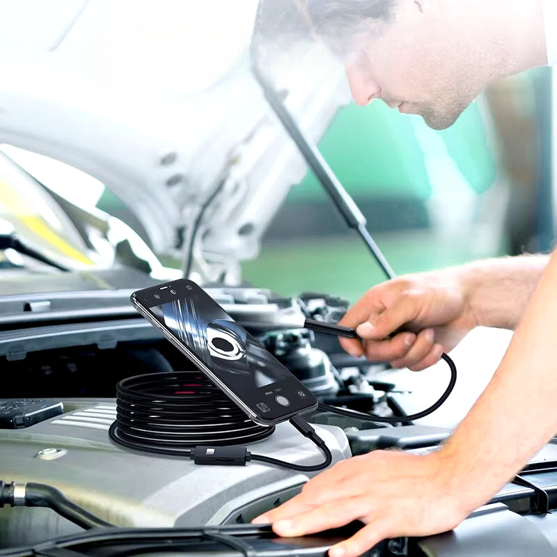 Norvo | Industriell Endoskop Inspeksjonskamera For Telefon - Vanntett og Fleksibel HD-Kamera med Led Lys