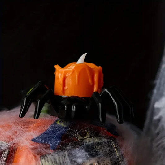 Norvo | ️Halloween Edderkopp Te-lys Spooky Elektrisk Flakkende Kunstige Lys