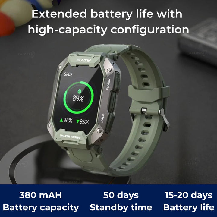 TactiX ARMY Series Smartwatch med militærdesign | Holdbar GPS - Fitness Tracker - for utendørs eventyr - militært personell og taktisk bruk Norvo