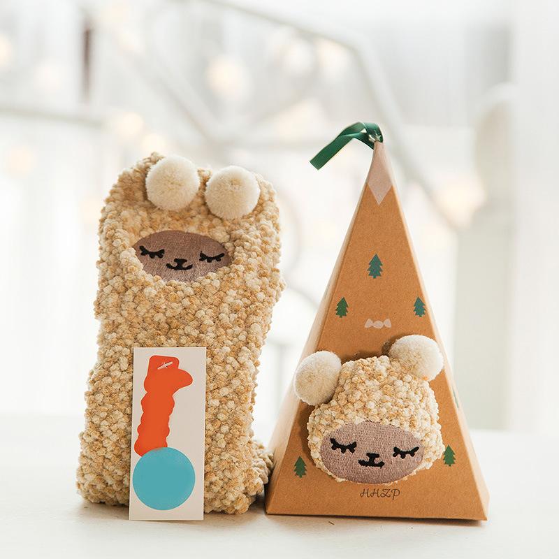 Norvo | 4 Par julestrømper i korallfleece myke varme sokker