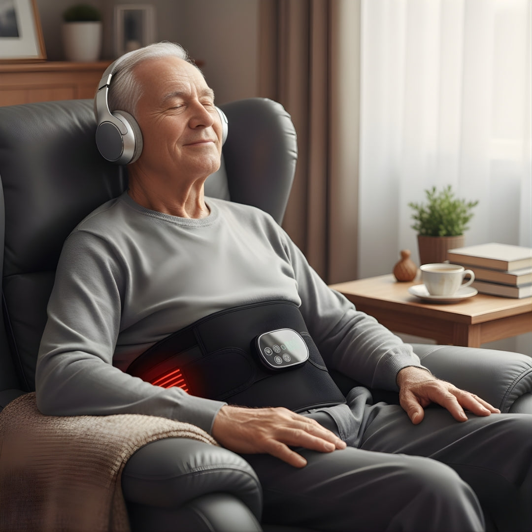 Rødlysbehandling og vibrasjon – Oppladbar oppvarmet omslag – Lindrer ryggsmerter, stivhet og muskelverk Norvo