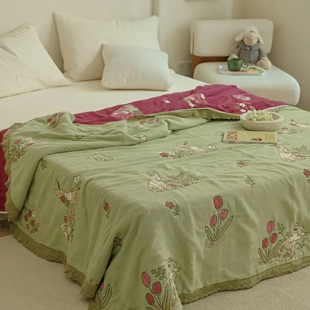 Norvo | Bestemt Kanin Blomster Bomull Teppe