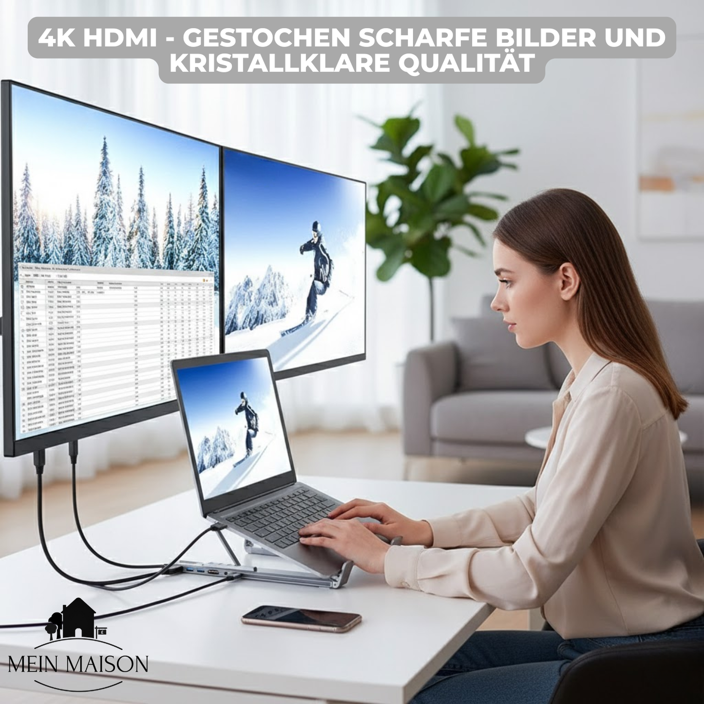 Norvo | ProDock Stand – 8-i-1 Laptop Riser og Hub kombinert!