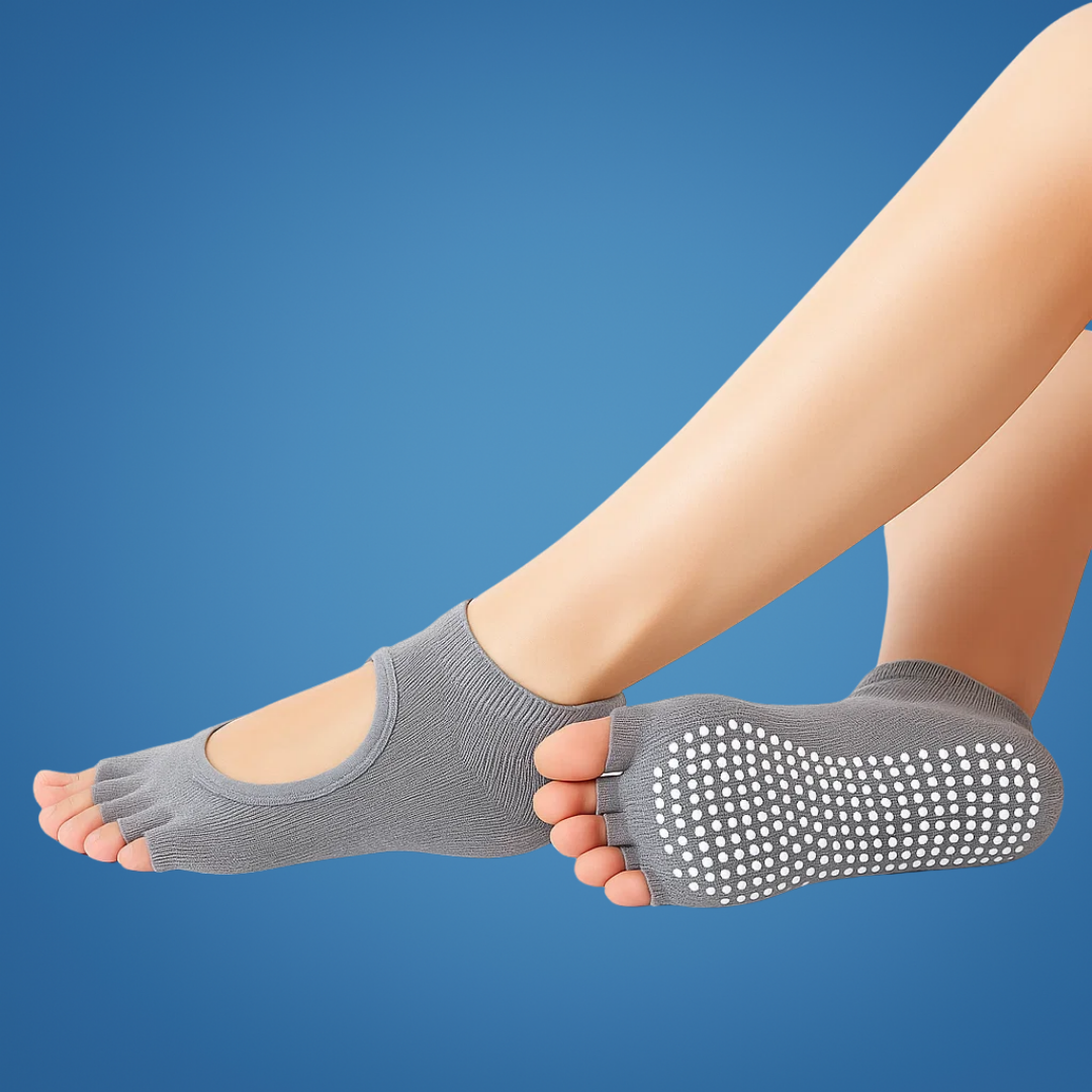 Slip Yoga Grip Socks – Åpen Tå & Pustende – Gummiert Såle for Kvinner – Stabilitet Balanse Komfort i Yoga & Pilates Norvo