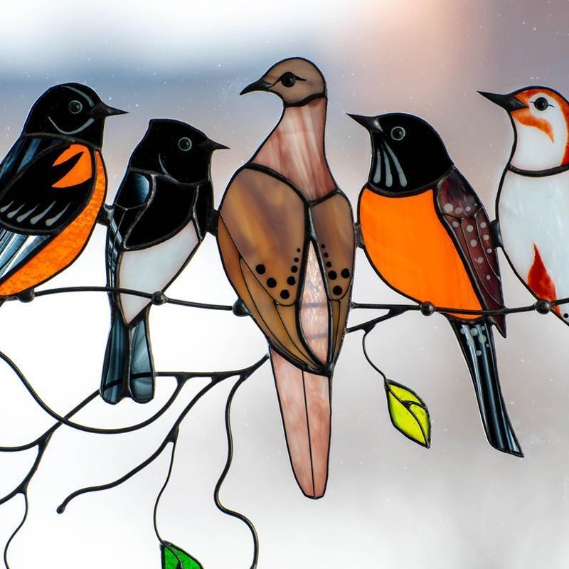 Fugler Flekket Glassvindu Henge 🐦 | Norvo
