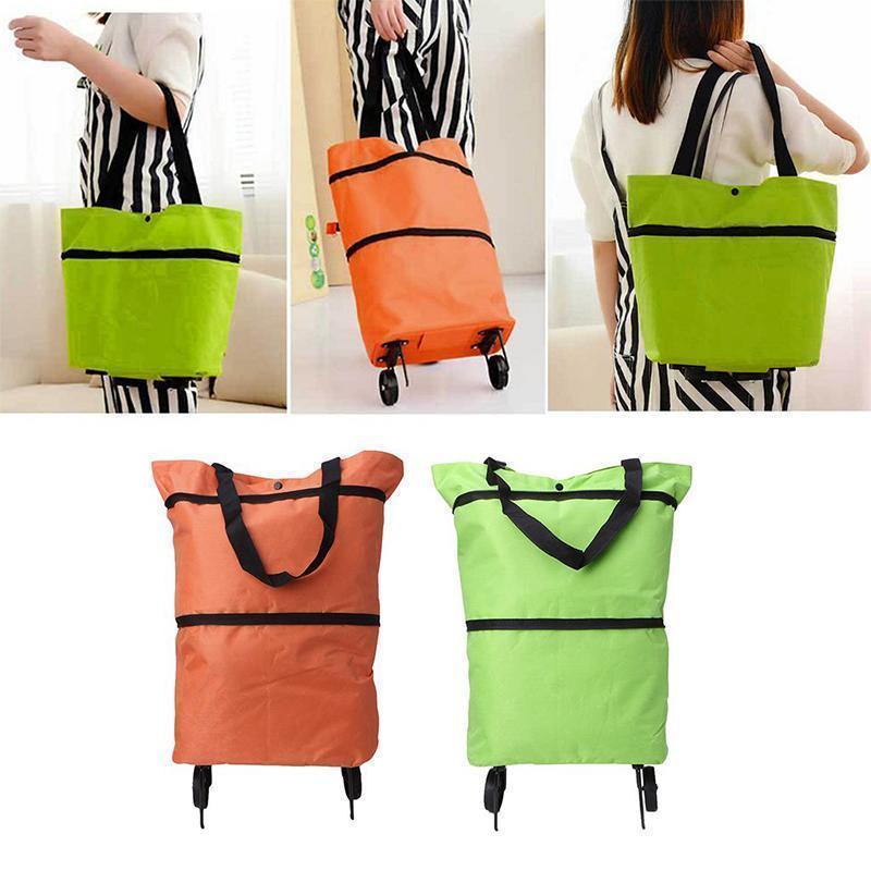 Norvo | 2 I 1 Sammenleggbar Handlekurv Tote Bag