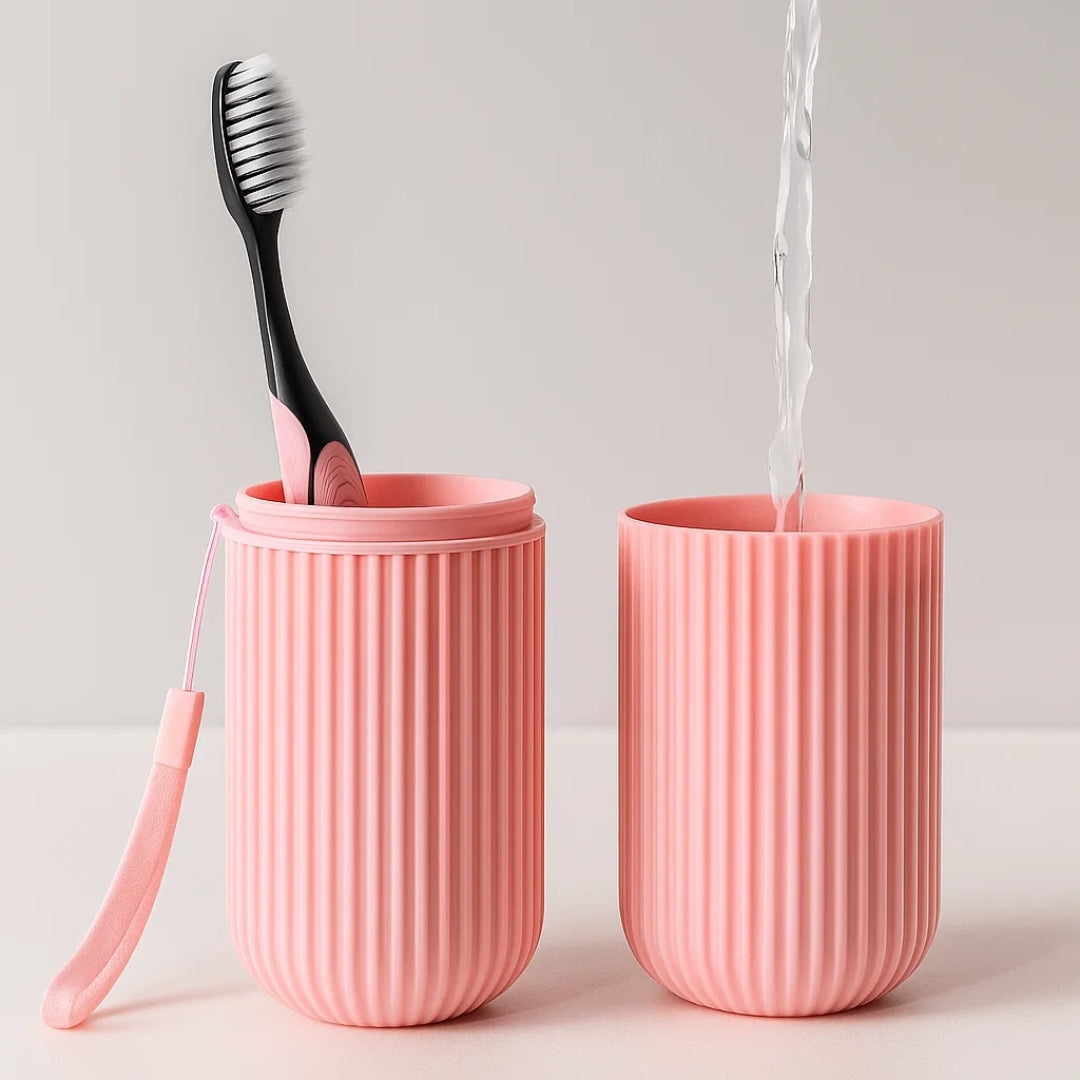 Munnskyllingskopp inkludert – Kompakt støvbestandig design – Hygienisk munnhygiene for reiser og ferier Norvo