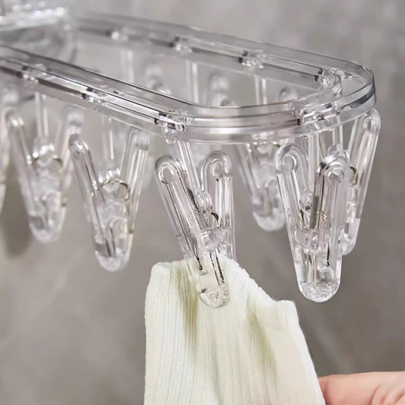 Norvo | Sugkop sammenleggbart klesstativ med klips