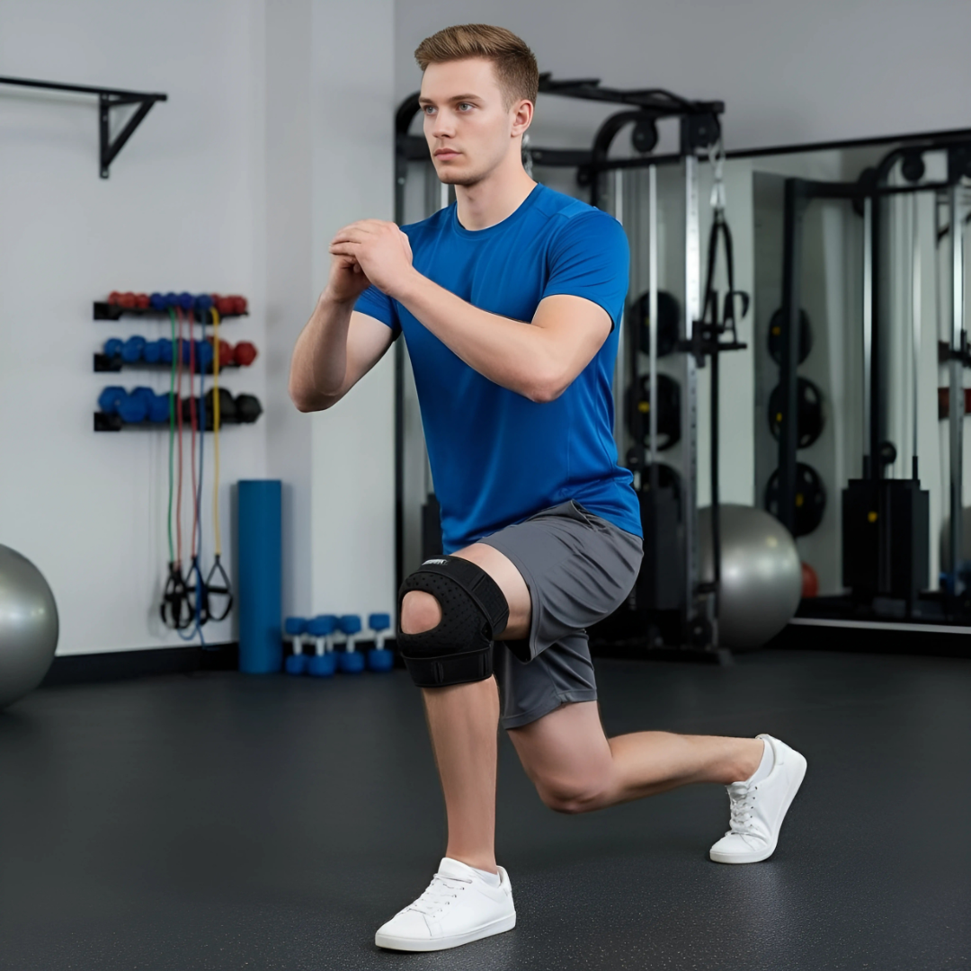 Smertebehandling for knær – Pustende elastisk støtte – Justerbar glidelåsrem – Løping trening daglig bruk Norvo