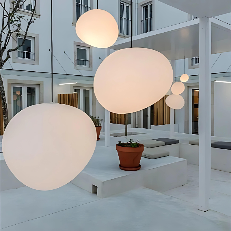 Norvo | GloStone | Elegant Glass Pebble Pendant Light