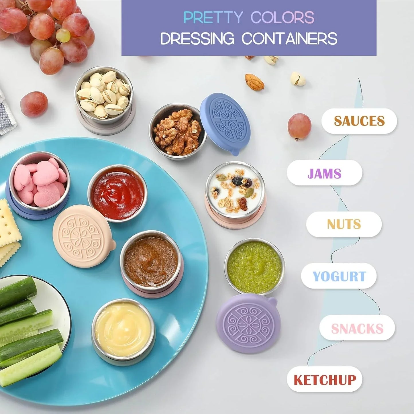 Norvo | Tett Stainless Steel Sauce Beholdere (Sett med 6)