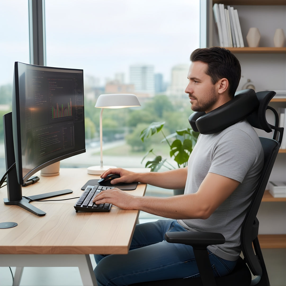 Nakkesmerter Lindring – Ergonomisk U-formet Støtte – Lett Komfort for Flyreiser & Lange Reiser Norvo