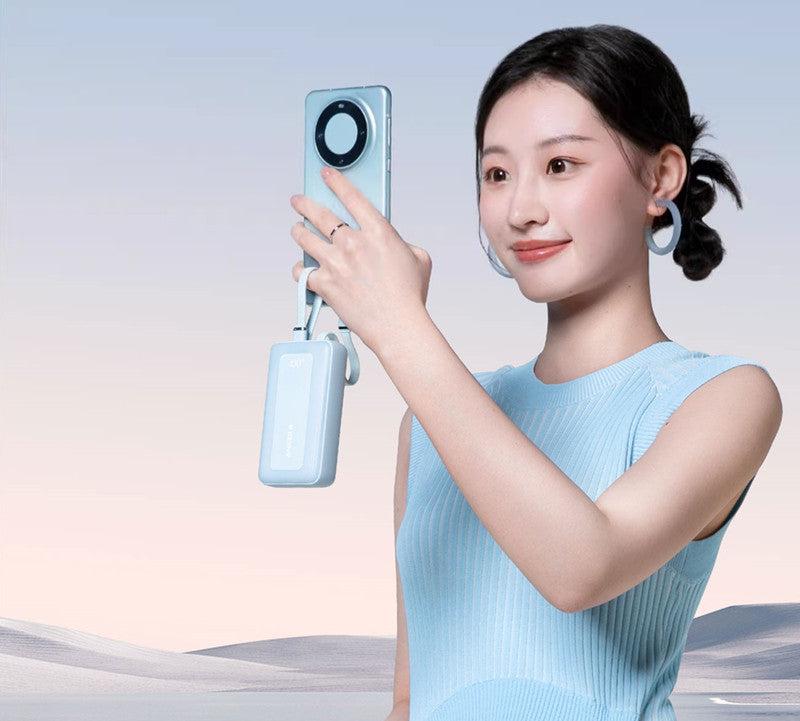 Norvo | 2024 Ny Hurtigladende Power Bank, 20.000mAh Høy Kapasitet med Innebygd Kabel