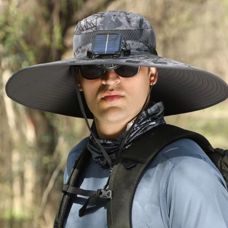 Norvo | Ultimat utendørs solhatt med oppladbar LED og bred brem