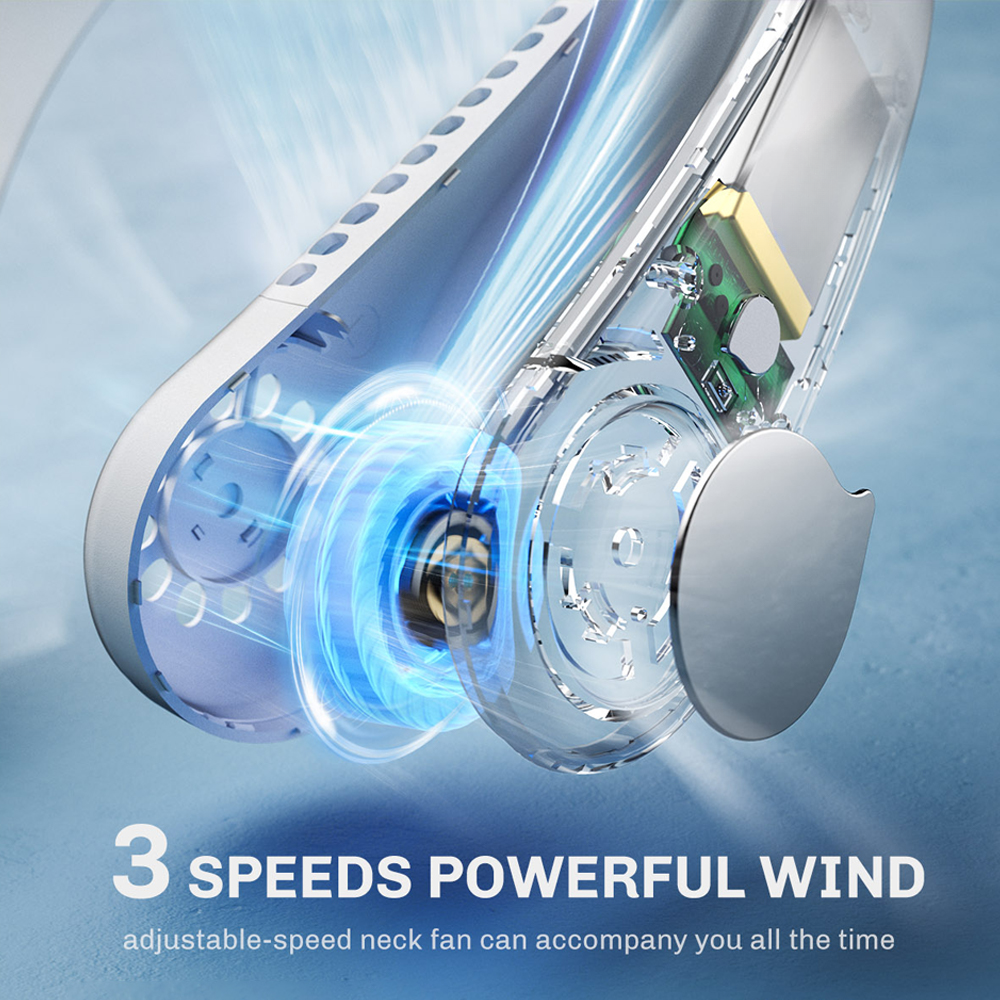 Norvo | Bærbar nakkevifte, bladløse nakkevifte oppladbar