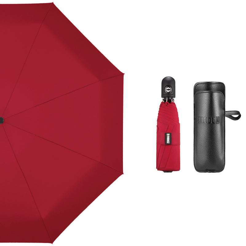 Norvo | Super Bærbar Auto Åpne/Lukke Vindbeskyttet Paraply med 12 Ribber, 5-Fold & Ergonomisk Håndtak