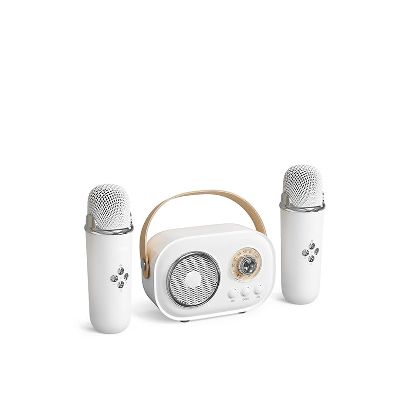 Mini Karaoke-maskin og Bluetooth-høyttaler med trådløs mikrofon
