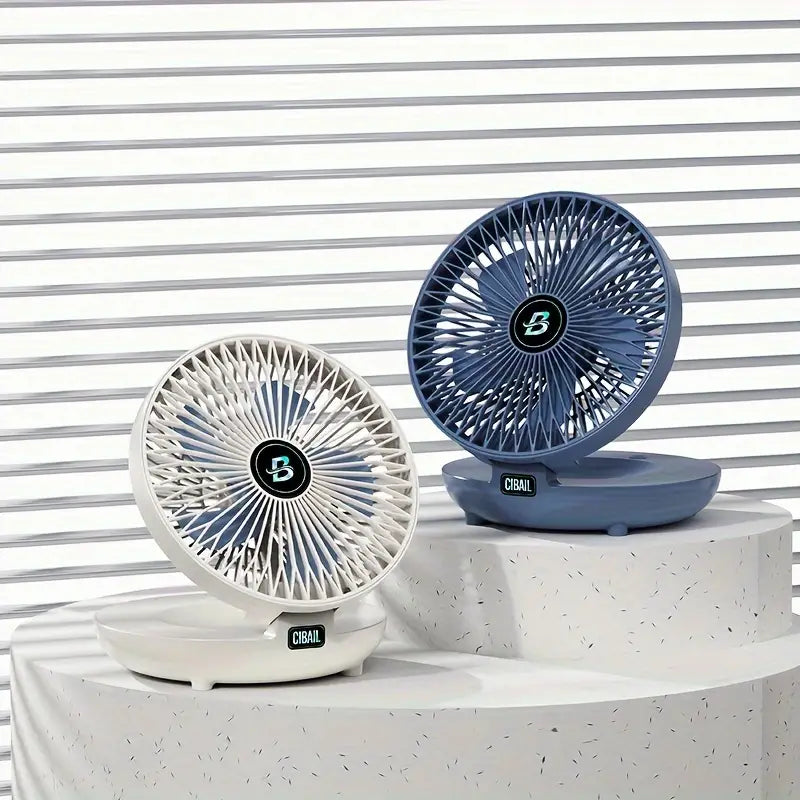 Norvo | Bærbar Veggvifte | Multifunksjonell, USB-oppladbar & Hviskende Stille til Hjemmet, Kontoret & Utendørs Bruk