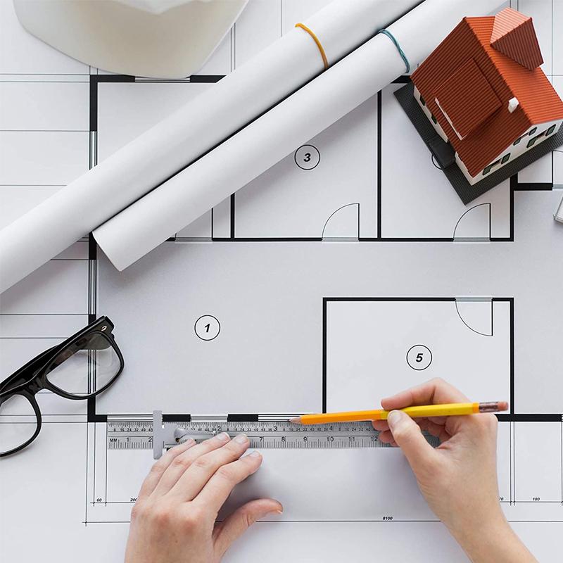 Norvo | Rustfritt Stål Linjal med Avtagbar Klemme