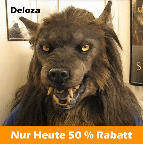 Norvo | WolfMask Hodeutstyr Kostyme Maske | 50% Rabatt