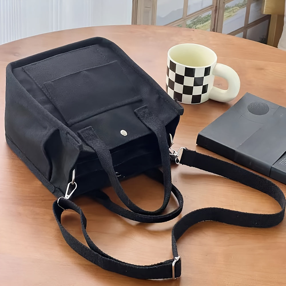 Norvo | UrbanEase Canvas Slingbag – Hvit skulderveske med magnetlås og justerbar stropp