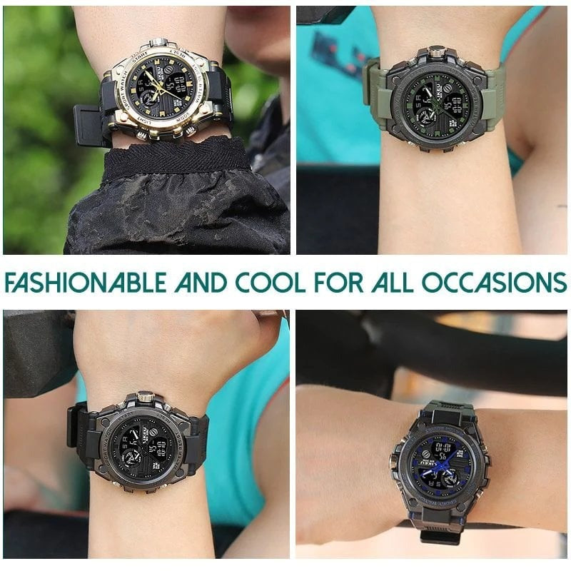 Norvo | Sporty Dual-Display Mode Multifunctional Waterproof Luminous Men's Wristwatch